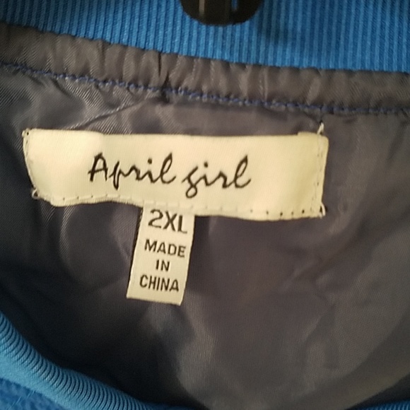 APRIL GIRL Blue Bomber Jacket - Picture 3 of 3